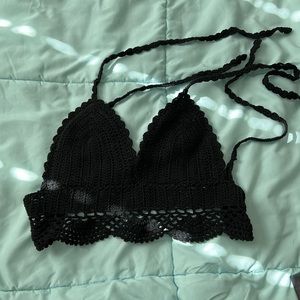 Black crochet brallet